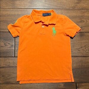 Polo by Ralph Lauren Orange and Green Polo Shirt Classic Design